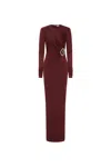 Rebecca Vallance Mischa Embellished Gathered Jersey Gown In Brown