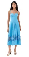 Rebecca Vallance Montreux Lace-panelled Dress In Blue