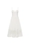 Rebecca Vallance Montreux Lace Midi Dress In White