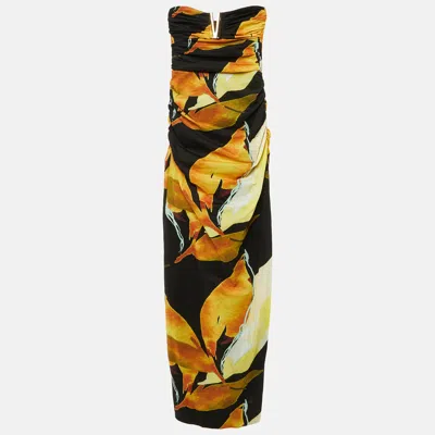 Pre-owned Rebecca Vallance Multicolor Printed Stretch Petals Of Paradise Dress S