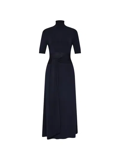 Rebecca Vallance Naila Knit Midi Dress In Blue