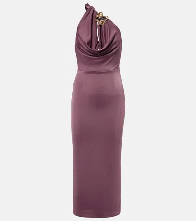 Rebecca Vallance Nala Embellished Midi Dress In Purple