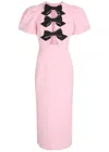 Rebecca Vallance Nemy Bow-embellished Crepe Midi Dress In Pink