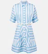 Rebecca Vallance Nilah Striped Cotton Minidress In Blue