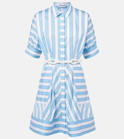 Rebecca Vallance Nilah Striped Cotton Minidress In Blue