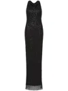 Rebecca Vallance Nixie Sequin-embellished Halterneck Gown In Black
