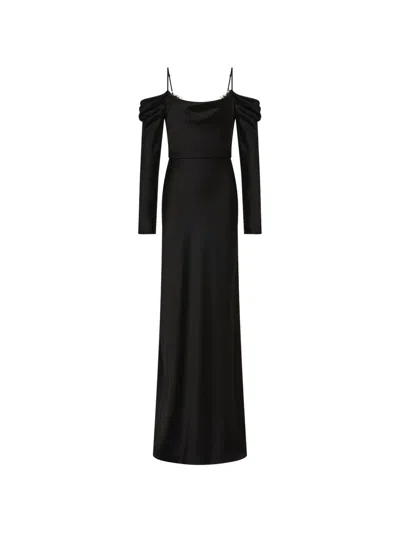 Rebecca Vallance Noire Long Sleeve Gown In Black