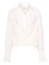 Rebecca Vallance Noor Wrap Collared Blouse In White