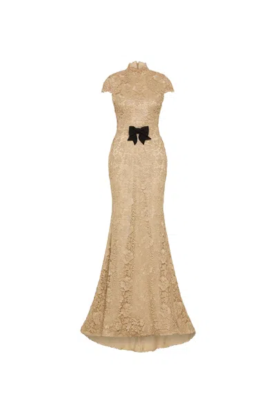 Rebecca Vallance Nottingham Short Sleeve Gown In Neutral