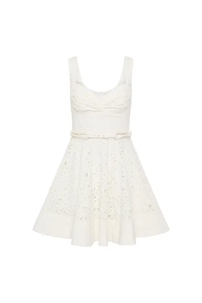 Rebecca Vallance Nuvola Bustier Mini Dress In White