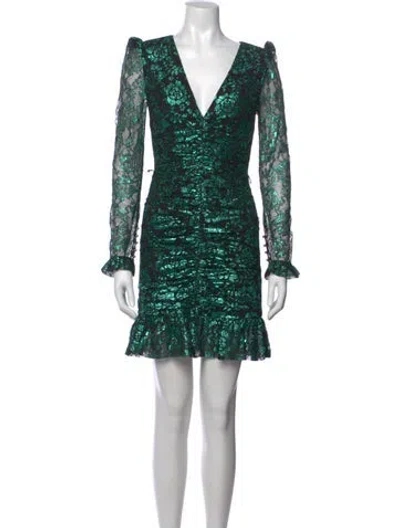 Pre-owned Rebecca Vallance Nylon Mini Dress In Green
