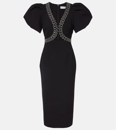 Rebecca Vallance Nyx Crystal-embellished Cutout Crepe Midi Dress In Black