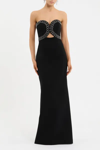 Rebecca Vallance Nyx Strapless Gown In Black