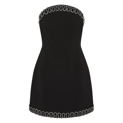 Rebecca Vallance Nyx Strapless Crystal-embellished Crepe Mini Dress In Black
