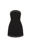Rebecca Vallance Nyx Strapless Crystal-embellished Crepe Mini Dress In Black