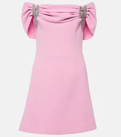 Rebecca Vallance Odetta Bow-embellished Mini Dress In Pink