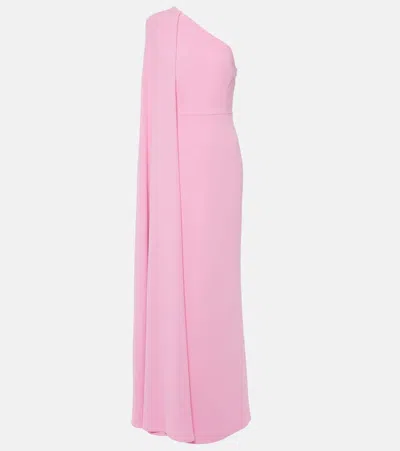 Rebecca Vallance Odetta One-shoulder Gown In Pink