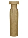 Rebecca Vallance Off-shoulder Brocade Gown In Gold