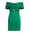 Rebecca Vallance Off-the-shoulder Bailey Mini Dress In Green
