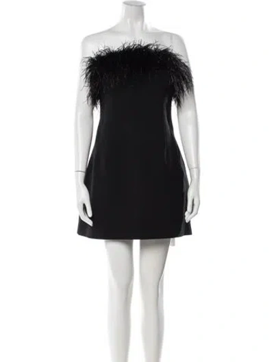Pre-owned Rebecca Vallance Off-the-shoulder Mini Dress In Black