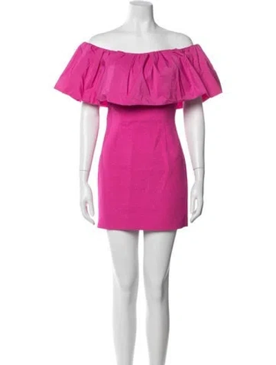 Pre-owned Rebecca Vallance Off-the-shoulder Mini Dress In Pink