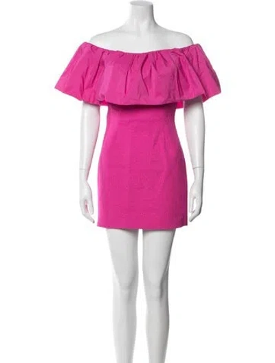 Pre-owned Rebecca Vallance Off-the-shoulder Mini Dress W/ Tags In Pink