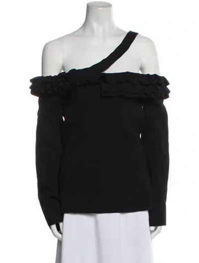 Pre-owned Rebecca Vallance Off-the-shoulder Sweater In Black