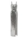 Rebecca Vallance Womens Silver Grym Olympia Open-back Sequin-embellished Gown In Silver
