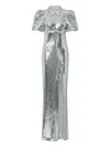 Rebecca Vallance Olympia Short-sleeve Embellished Maxi Dress In Gray