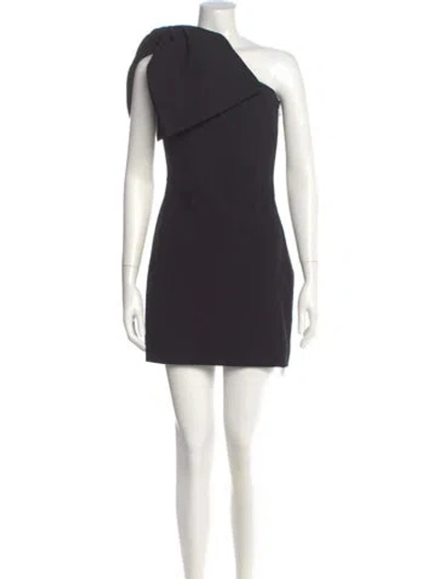 Pre-owned Rebecca Vallance One-shoulder Mini Dress In Black