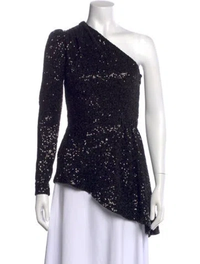 Pre-owned Rebecca Vallance One-shoulder Mini Dress In Black