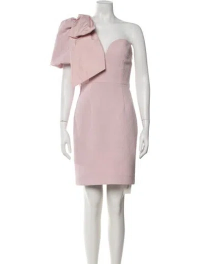 Pre-owned Rebecca Vallance One-shoulder Mini Dress In Pink