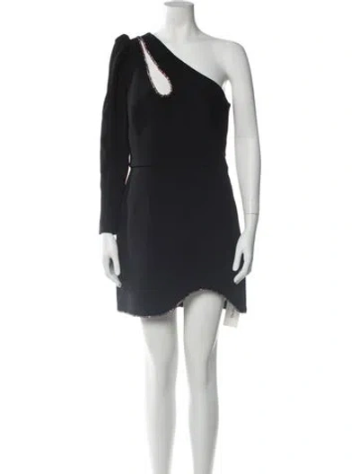 Pre-owned Rebecca Vallance One-shoulder Mini Dress W/ Tags In Black
