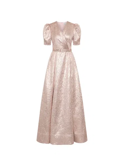 Rebecca Vallance Opaline Short-sleeve Gown In Pink