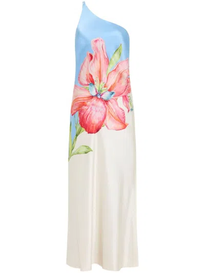 Rebecca Vallance Orchid Oasis Midi Dress In Blue