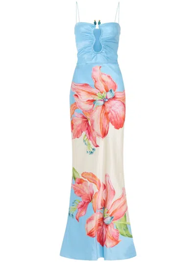 Rebecca Vallance Orchid Oasis Strap Gown In White