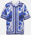 Rebecca Vallance Paros Printed Silk Shirt In Blue