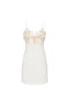 Rebecca Vallance Floral Lace Parrish Mini Dress In White