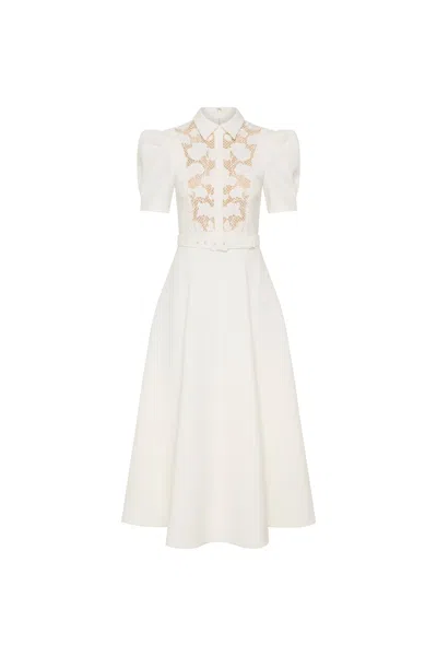 REBECCA VALLANCE PARRISH SHORT SLEEVE MIDI DRESS