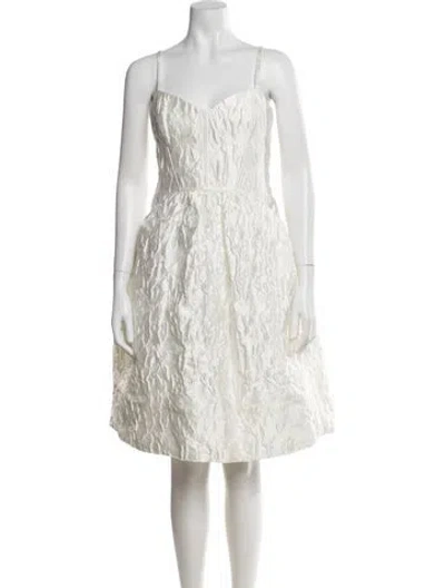 Pre-owned Rebecca Vallance Patterned Mini Dress W/ Tags In White