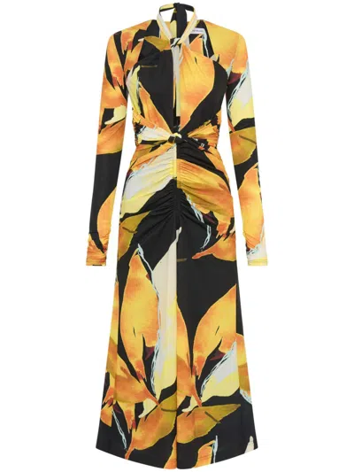 Rebecca Vallance Petals Of Paradise Midi Dress In Black