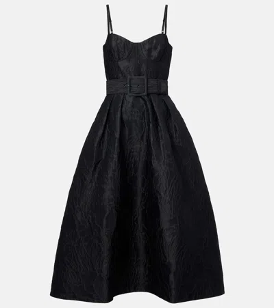 Rebecca Vallance Petra Belted Jacquard Bustier Dress