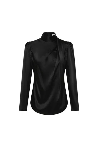 Rebecca Vallance Phoenix Rose Long Sleeve Top In Black
