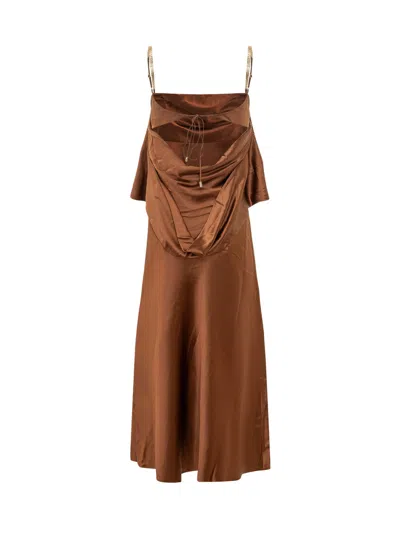 Rebecca Vallance Phoenix Rose Midi Dress In Bronze