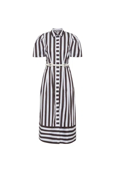 Rebecca Vallance Pippa Puff Sleeve Midi Dress In Black