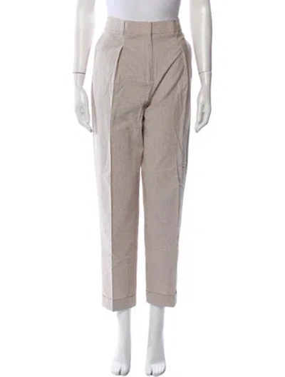 Pre-owned Rebecca Vallance Plaid Print Straight Leg Pants W/ Tags In Gray