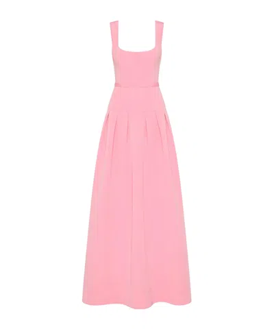 REBECCA VALLANCE PLEATED AMARO DRESS