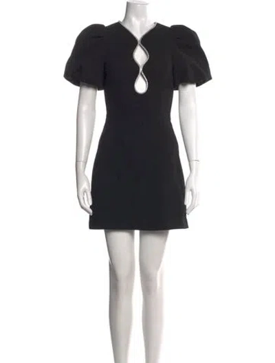 Pre-owned Rebecca Vallance Plunge Neckline Mini Dress W/ Tags In Black