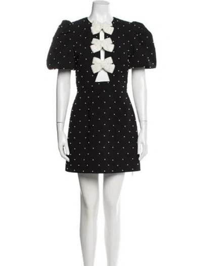 Pre-owned Rebecca Vallance Polka Dot Print Mini Dress In Black