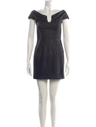 Pre-owned Rebecca Vallance Polka Dot Print Mini Dress In Gray
